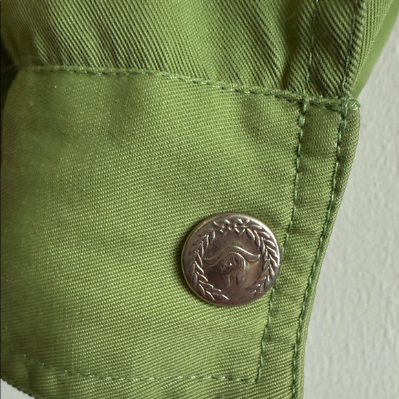 *Designer* Moschino Jeans Oversized Olive Green coach Jacket US34/M Unisex - Picture 6 of 10